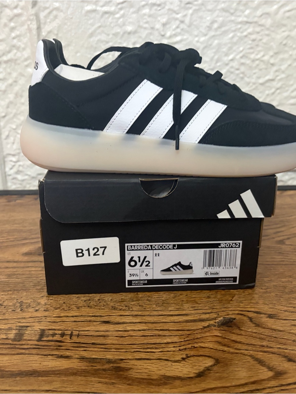 adidas Kids Black & White Barreda Decode J Sneakers